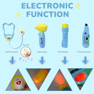 Medical Kit for Kids - 38 Pieces Doctor Pretend Play Equipment, Toy Doctor Kit for Kids, Doctor Play Set with Gift Case for Boys Girls 3 4 5 6 7 Years Old Christmas Birthday Gift(Blue)