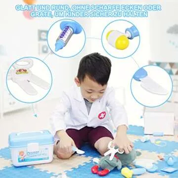 Medical Kit for Kids - 38 Pieces Doctor Pretend Play Equipment, Toy Doctor Kit for Kids, Doctor Play Set with Gift Case for Boys Girls 3 4 5 6 7 Years Old Christmas Birthday Gift(Blue)