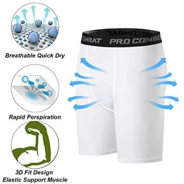 HYCOPROT Men’s Compression Shorts Spandex Sports Underwear Athletic Performance Baselayer Workout Running Active Tights