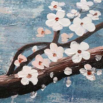 3 Piece Wall Art Hand-Painted Framed Flower Oil Painting On Canvas Gallery Wrapped Modern Floral Art...