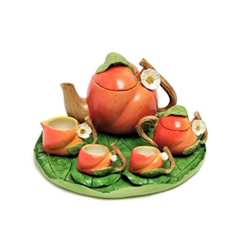 Unique Miniature Peach Fruit Tea Set for Home Decor