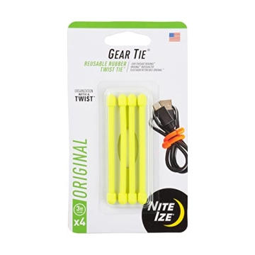Nite Ize Original Gear Tie Reusable Rubber Twist Ties 3-Inch