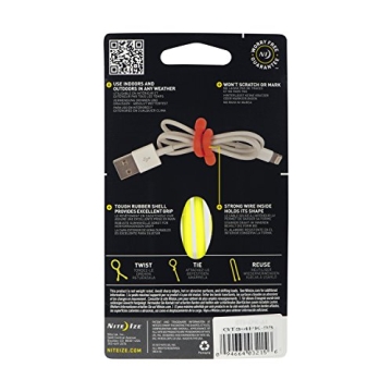 Nite Ize Original Gear Tie Reusable Rubber Twist Ties 3-Inch