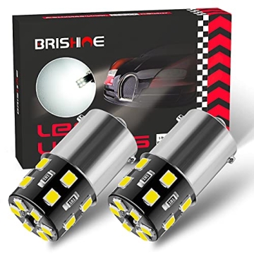 BRISHINE 2X 1141 1156 White Interior LED Light Bulbs for RV, Super Bright 6000K 18-SMD 1073 1003 750...
