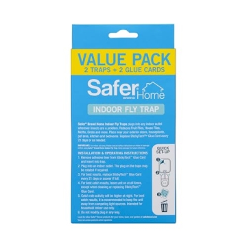 Safer Indoor Fly Trap for Flies and Gnats - Chemical-Free