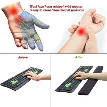 BRILA Ergonomic Keyboard Wrist Rest Cushion for Comfort