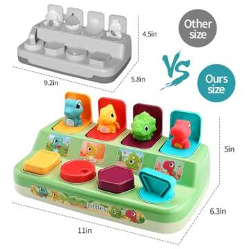 Aiqi Interactive Pop Animal Up Pals Baby Toy,Cause and Effect Toy,Early Learning Infant Toy for Sorting Colors,Montessori Developmental Activity Toy for Babies,Toddlers,Boys and Girls 9 12 18+ Months