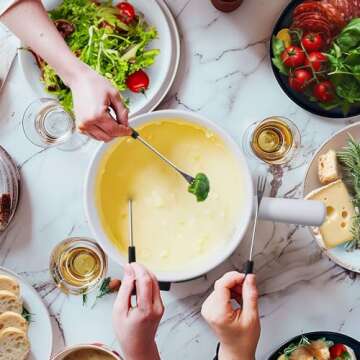 Artestia Electric Fondue Pot Set - 2-QT Ceramic Chocolate Melter