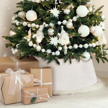 Chic Cotton Rope Tree Collar for Elegant Holiday Decor