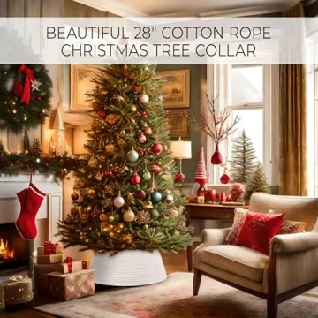 Chic Cotton Rope Tree Collar for Elegant Holiday Decor