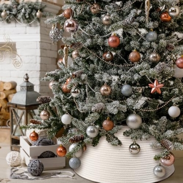 Chic Cotton Rope Tree Collar for Elegant Holiday Decor