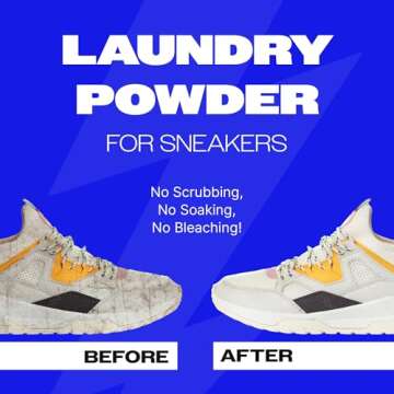 Sneaker Cleaner Kit, Shoe Cleaner for White & Colored Sneakers, Stain Remover, Deodorizer Powder, Wa...