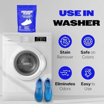 Sneaker Cleaner Kit, Shoe Cleaner for White & Colored Sneakers, Stain Remover, Deodorizer Powder, Washing Machine Safe, Shoe Cleaning Kit for Sneakers (1 Lbs)