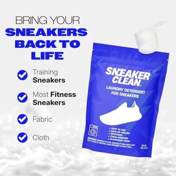 Sneaker Cleaner Kit, Shoe Cleaner for White & Colored Sneakers, Stain Remover, Deodorizer Powder, Washing Machine Safe, Shoe Cleaning Kit for Sneakers (1 Lbs)