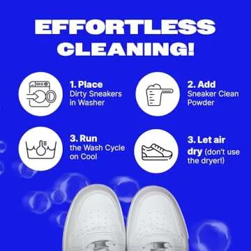 Sneaker Cleaner Kit, Shoe Cleaner for White & Colored Sneakers, Stain Remover, Deodorizer Powder, Washing Machine Safe, Shoe Cleaning Kit for Sneakers (1 Lbs)