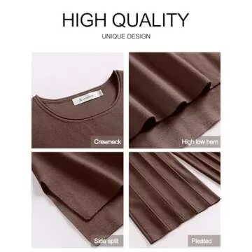 ANRABESS Women 2 Piece Outfits Casual Summer Sleeveless Tops Knit Pants Sweater Lounge Matching Sets 2025 Trendy Clothes Coffee Medium