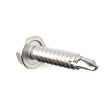 THE CIMPLE CO #10 Size, 1" Length (25mm) - Self Tapping/Drilling Screw - 410 Stainless Steel (Exceptional Wear and Very Corrosion Resistant) - Hex Washer Head - 100pcs