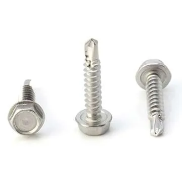 THE CIMPLE CO #10 Size, 1" Length (25mm) - Self Tapping/Drilling Screw - 410 Stainless Steel (Exceptional Wear and Very Corrosion Resistant) - Hex Washer Head - 100pcs