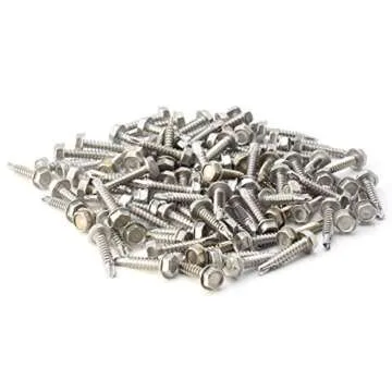 THE CIMPLE CO #10 Size, 1" Length (25mm) - Self Tapping/Drilling Screw - 410 Stainless Steel (Exceptional Wear and Very Corrosion Resistant) - Hex Washer Head - 100pcs