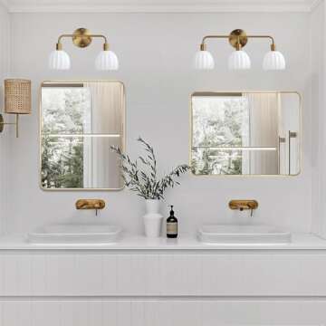 vivihobb Gold 3-Light Bathroom Vanity Light Fixture