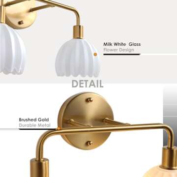 vivihobb Gold 3-Light Bathroom Vanity Light Fixture