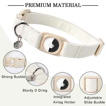 DOGWONG Airtag Dog Collar for Stylish Pet Tracking