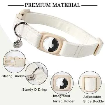 DOGWONG Airtag Dog Collar - Durable Cotton Hemp Design for Pet Tracking