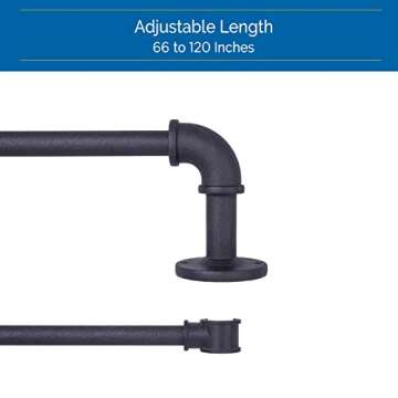 Sun Zero Bronn Blackout Wrap Around Curtain Rod 66-120 Inches