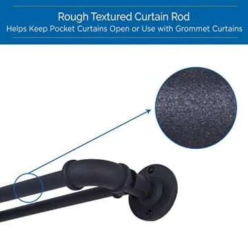 Sun Zero Bronn Blackout Wrap Around Curtain Rod 66-120 Inches