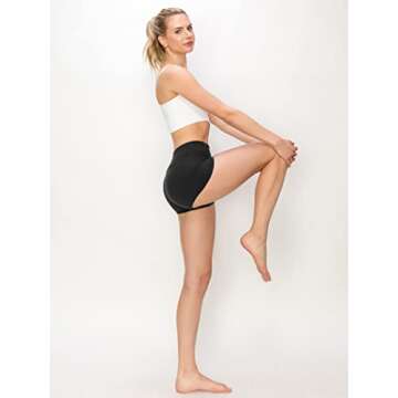 ALWAYS Women Workout Yoga Shorts - Premium Soft Solid Stretch Cheerleader Running Dance Volleyball Short Pants Black M