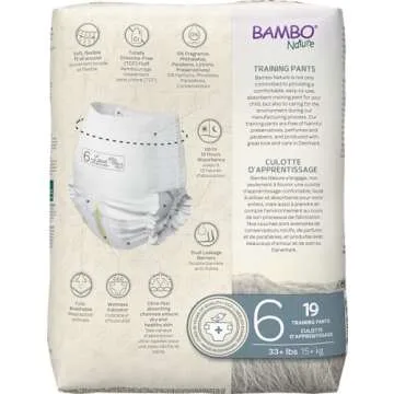 Bambo Nature Hypoallergenic Training Pants, Eco-Labeled Training Pants, Totally Chlorine-Free - Size 6 (19 Count)
