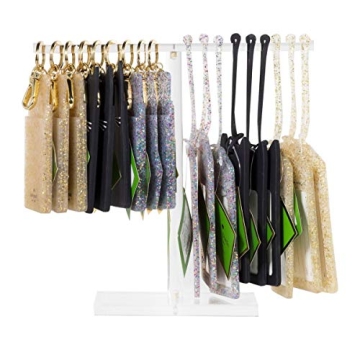 Kate Spade New York Silicone Luggage Tag with Strap, Gold Glitter