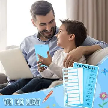 Dry Erase Checklist Board to Do List Memo Boards Slider Schedule Chore Chart DIY Plastic RV Checklist Detachable Daily Checklist with Markers and 3 Erasable Paper for Planning (to Do List, Blue)