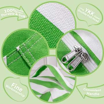 Wekapo Stuffed Animal Storage Bean Bag Chair Cover for Kids | Stuffable Zipper Beanbag for Organizing Children Plush Toys Large Premium Cotton Canvas (Green, X-Large)