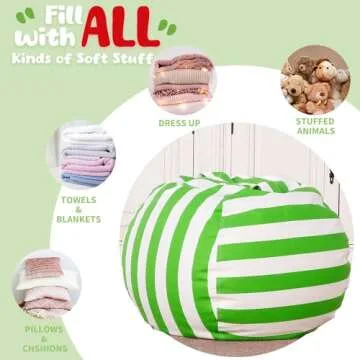 Wekapo Stuffed Animal Storage Bean Bag Cover