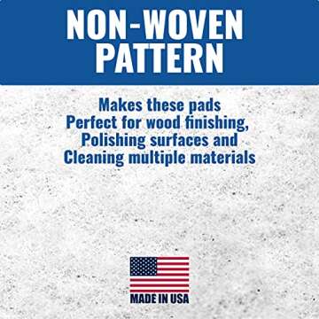 10 Pack of 6 x 9 White Non Scratch Non-Woven Pads Made in USA for Buffing Cleaning Polishing and Multi Purpose Use in Your Home Workshop or DIY Garage Shop