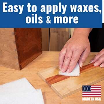 10 Pack of 6 x 9 White Non Scratch Non-Woven Pads Made in USA for Buffing Cleaning Polishing and Multi Purpose Use in Your Home Workshop or DIY Garage Shop