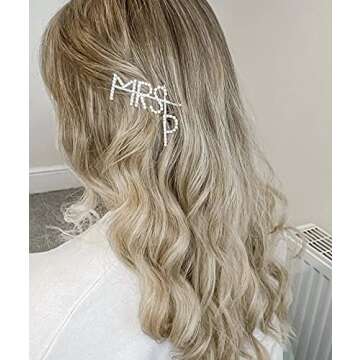 Six Stories Bride To Be Hair Clip, Bachelorette Party Word Hair Accessories, Mrs Rhinestone Bobby Pin, Bridal Shower Hair Piece, Letter Rhinestone Clips (MRS T)