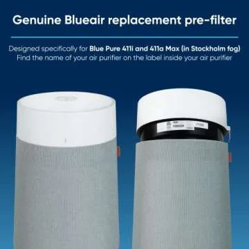 BLUEAIR Genuine Pre-Filter for Blue Pure 411i Max and 411a Max Air Purifiers - Washable Moss Green F...