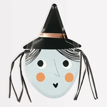 Charming Meri Meri Halloween Paper Plates – 8 Count for Whimsical Celebrations