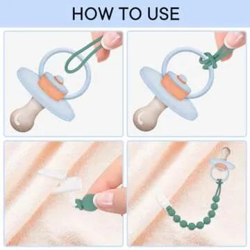 MINMUNJIU Silicone Pacifier Clip Holder - 4 Pack with Vibrant Colors for Baby Accessories