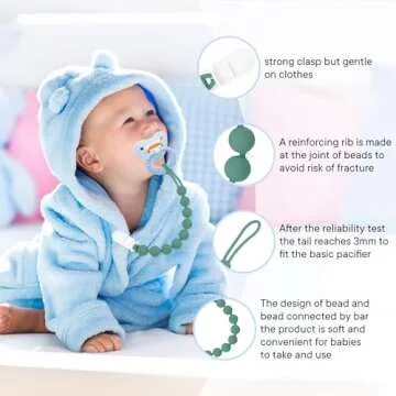 Buy MINMUNJIU Silicone Pacifier Clips - 4 Pack - Safe & Colorful