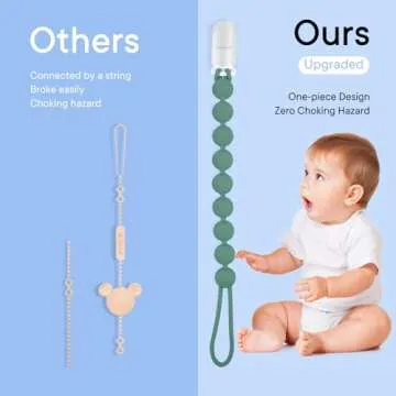 Buy MINMUNJIU Silicone Pacifier Clips - 4 Pack - Safe & Colorful