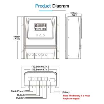MOES Dual Power Controller 50A 5500 Watt Automatic Transfer Switch for Off Grid Solar Wind System ATS DC 12V 24V 48V AC 110V 220V.