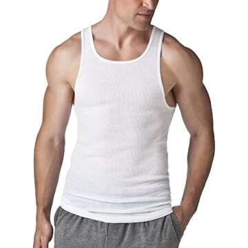 Hanes Men's Tall Man A-Shirt, White, 5X-Large/Tall (Pack of 3)