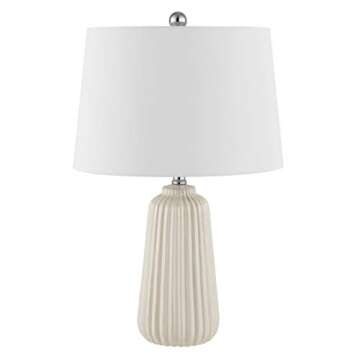 SAFAVIEH Lighting Collection Sawyer Modern Ivory Ceramic 24-inch Bedroom Living Room Home Office Des...