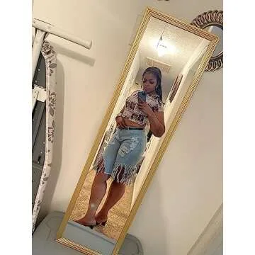 DvaeMalligo Blue Denim Jean Shorts Womens High Waisted Ripped Stretchy Destroyed Distressed Raw Hem Tassels Bermuda Shorts(Blue,XL)