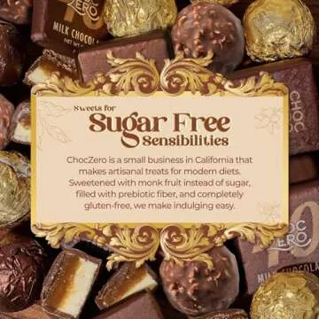 ChocZero Keto Chocolate Truffle Gift, Zero Added Sugar, Premium Healthy Chocolates, Low Carb Present, 16 Individually Wrapped Hazelnut Truffles, 8.5 Oz Total