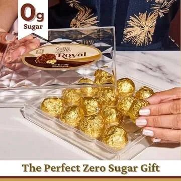 ChocZero Keto Chocolate Truffle Gift, Zero Added Sugar, Premium Healthy Chocolates, Low Carb Present, 16 Individually Wrapped Hazelnut Truffles, 8.5 Oz Total