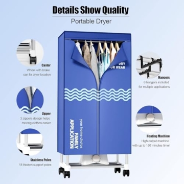 Kiseely Portable Clothes Dryer - Compact & Efficient Solutions